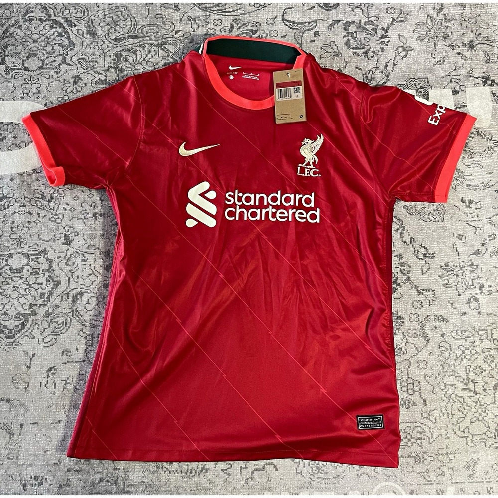 Nike Liverpool FC L.F.C. Soccer Jersey Dri-FIT Short Sleeve Men's L Red